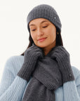 Women's 100% Pure Cashmere Ribbed Cuff Beanie