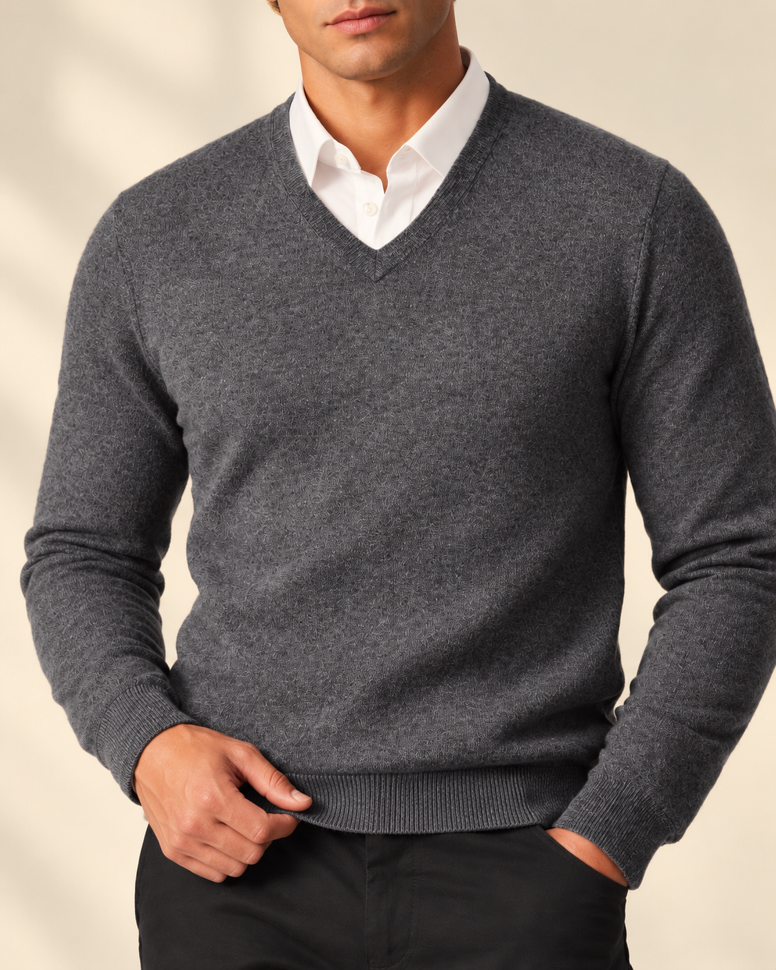 Classic Men's Cashmere V-Neck Pullover