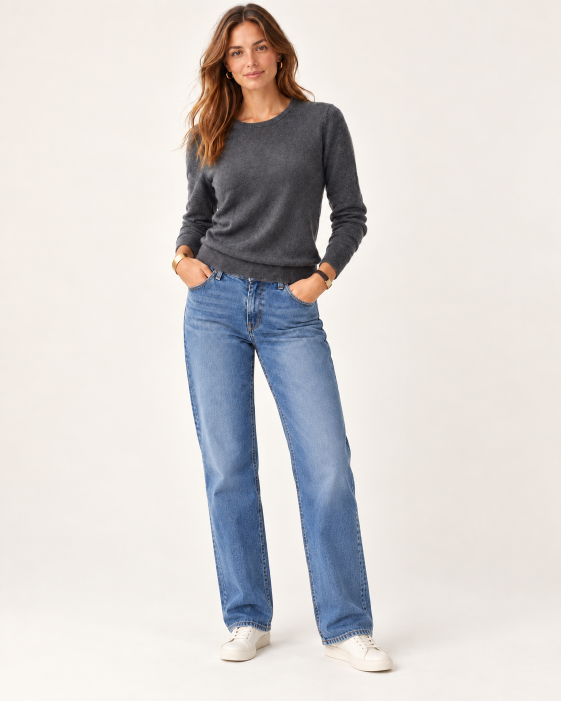 Classic 100% Cashmere Crewneck Sweater