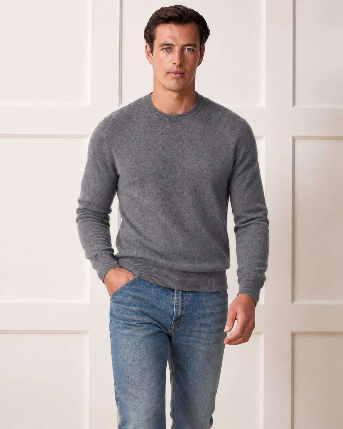 Luxe 100% Cashmere Crew Neck Sweater