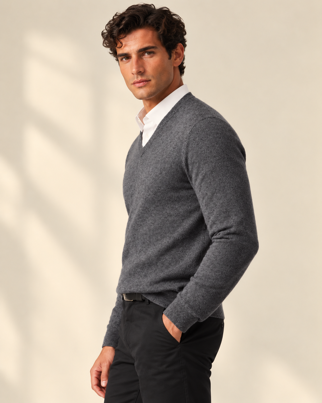 Classic Men's Cashmere V-Neck Pullover
