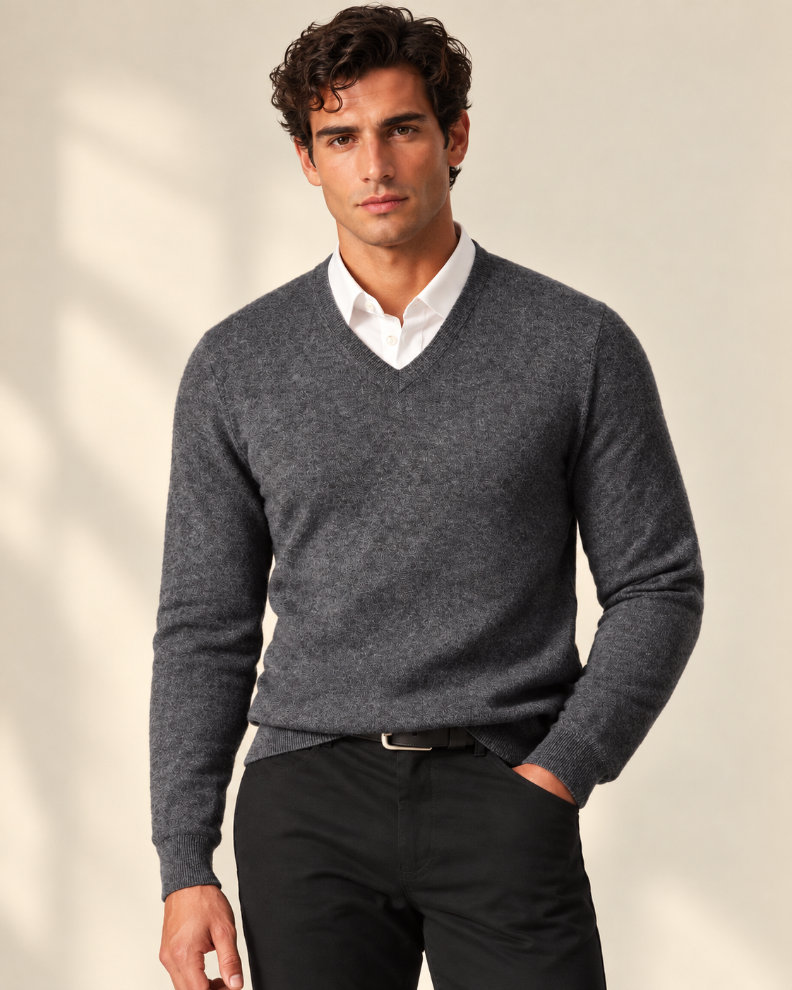 Classic Men's Cashmere V-Neck Pullover