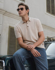Breathable Pima Cotton Cashmere Polo Shirt