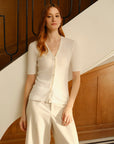 Lightweight Cashmere Silk Short Sleeve Cardigan