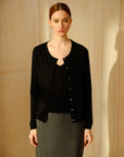 Lightweight Cashmere Silk Crew Cardigan