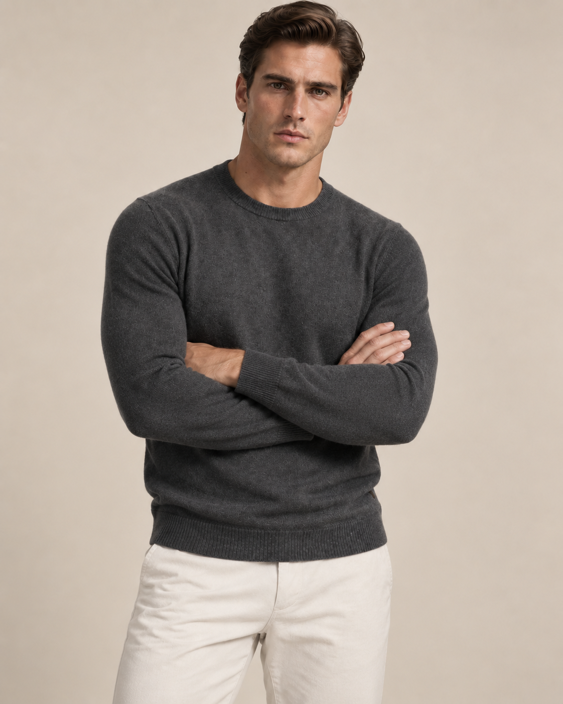 Luxe 100% Cashmere Crew Neck Sweater