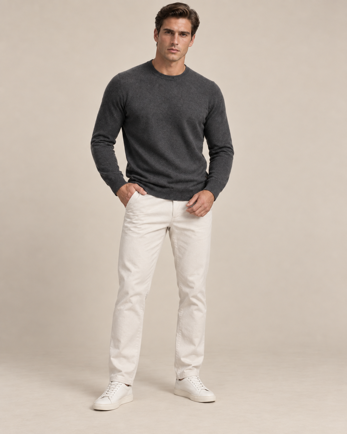 Luxe 100% Cashmere Crew Neck Sweater