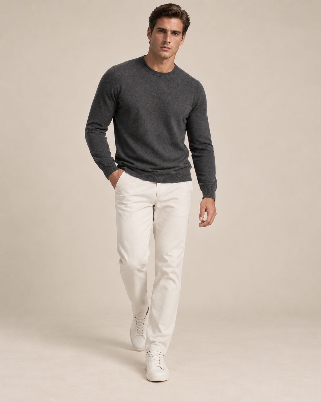 Luxe 100% Cashmere Crew Neck Sweater