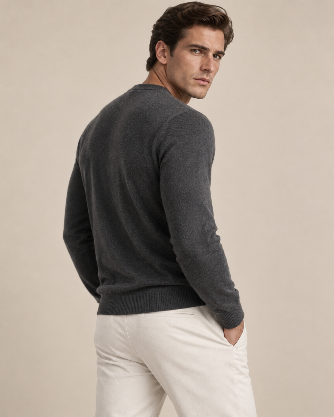 Luxe 100% Cashmere Crew Neck Sweater