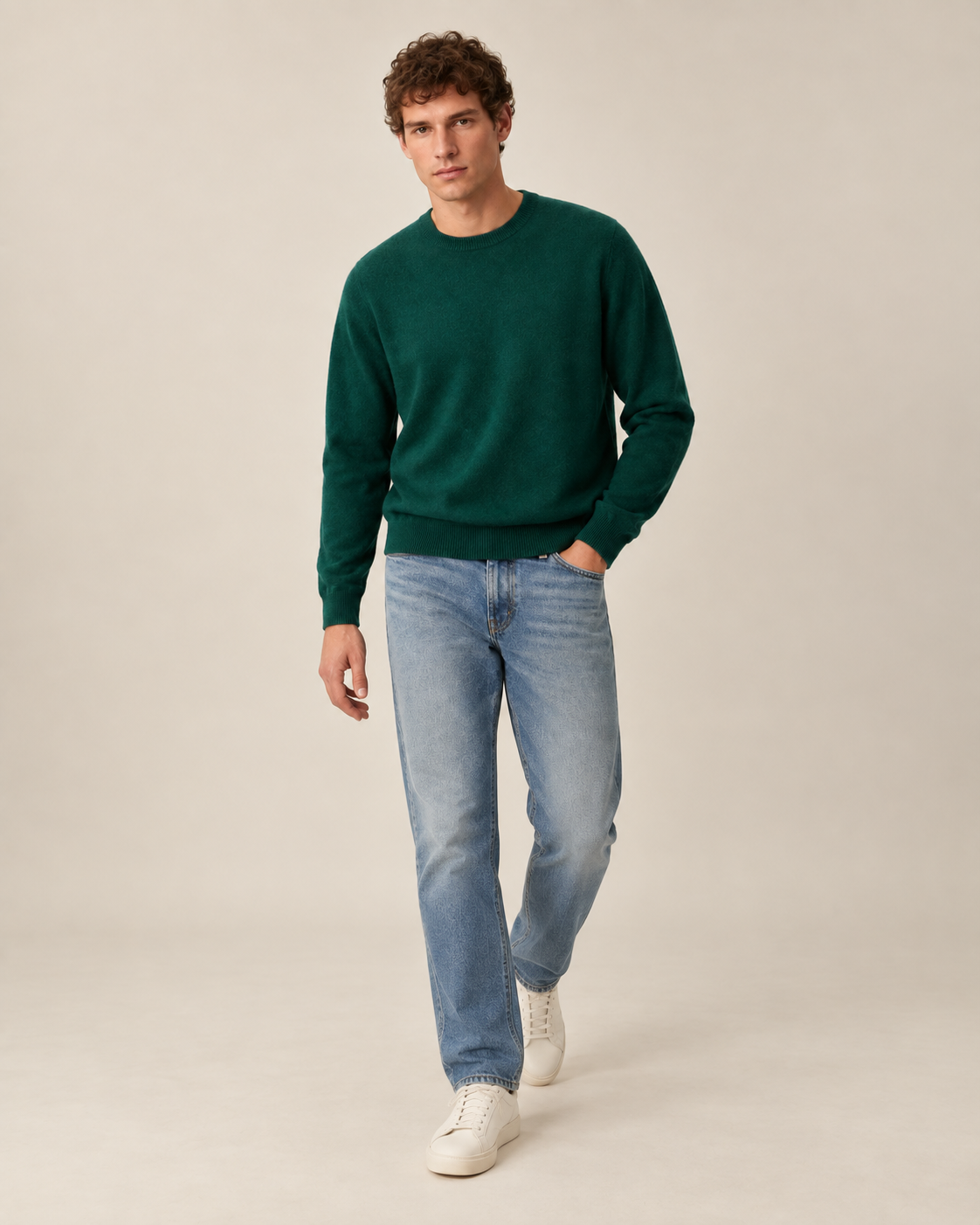 Luxe 100% Cashmere Crew Neck Sweater