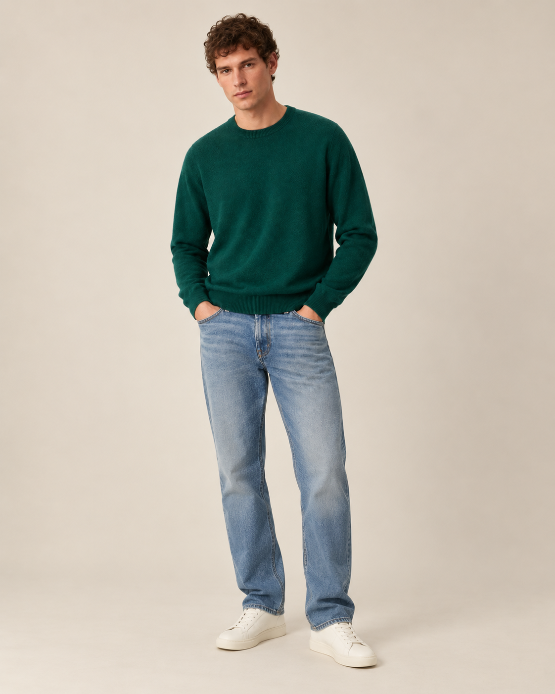Luxe 100% Cashmere Crew Neck Sweater