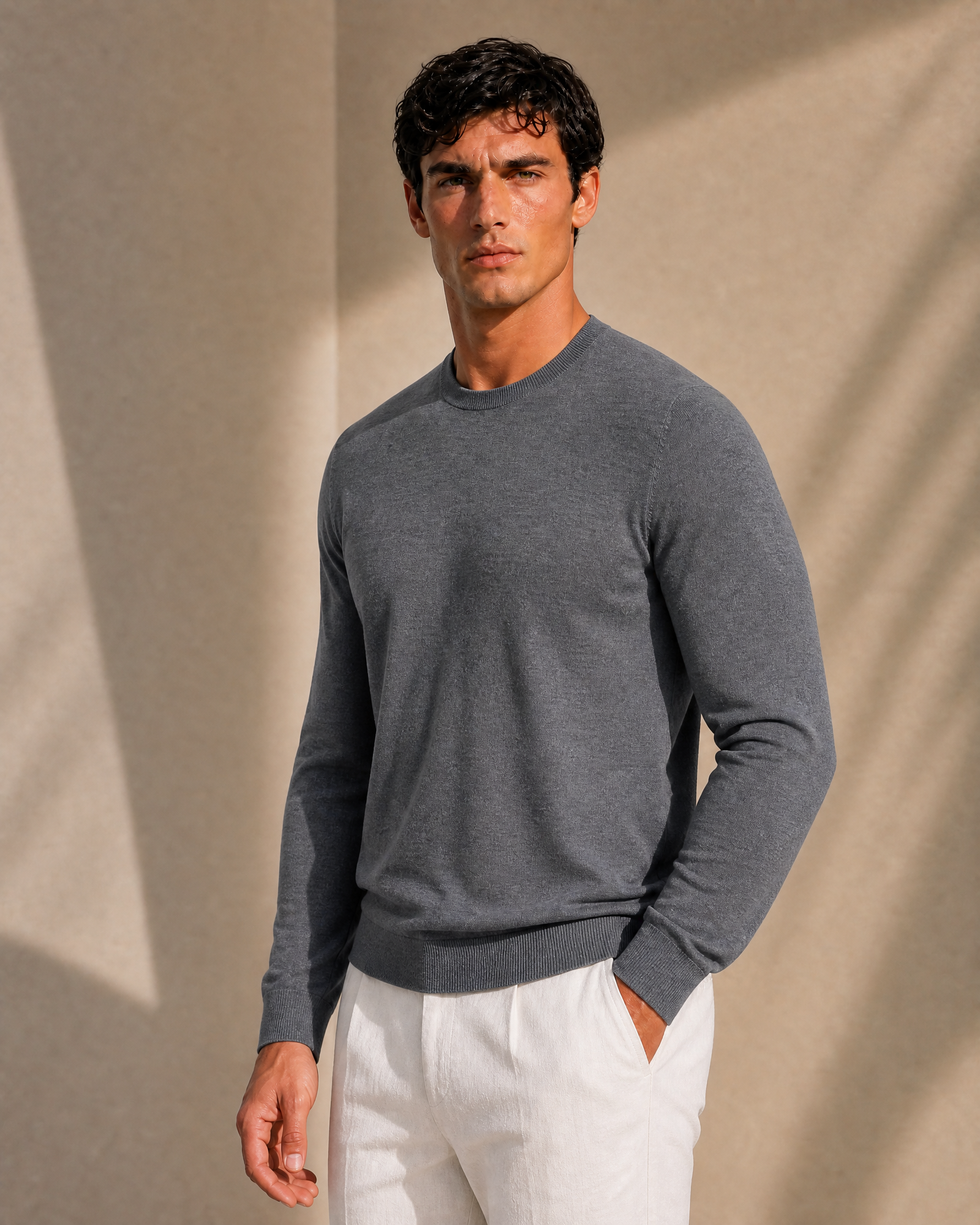 100% Cashmere Lightweight Crewneck Sweater