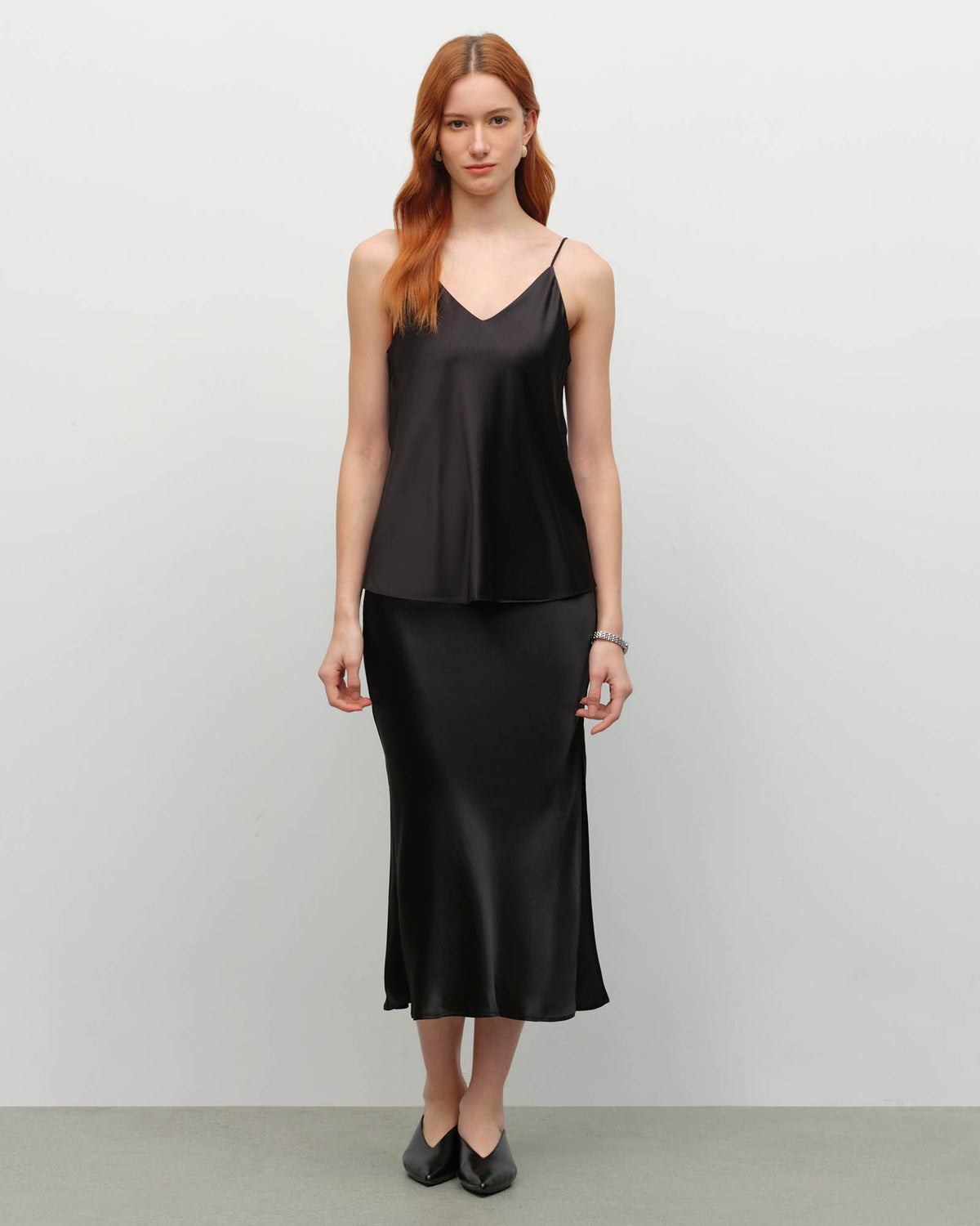 Mulberry Silk V-Neck Camisole Top Black / L Mulberry Silk V-Neck Camisole Top Black / L
