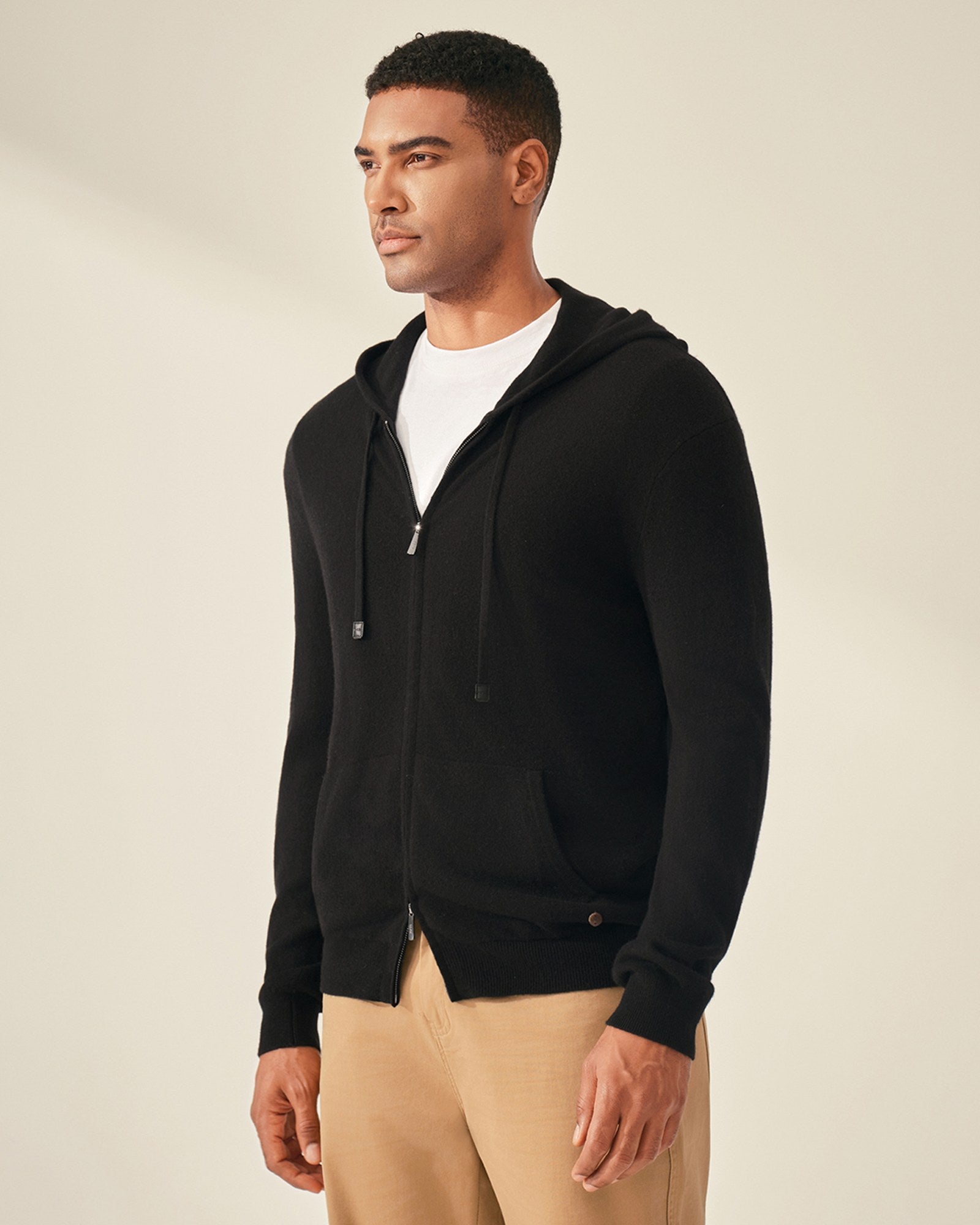 Men's 100% Pure Cashmere Zip Up Hoodie