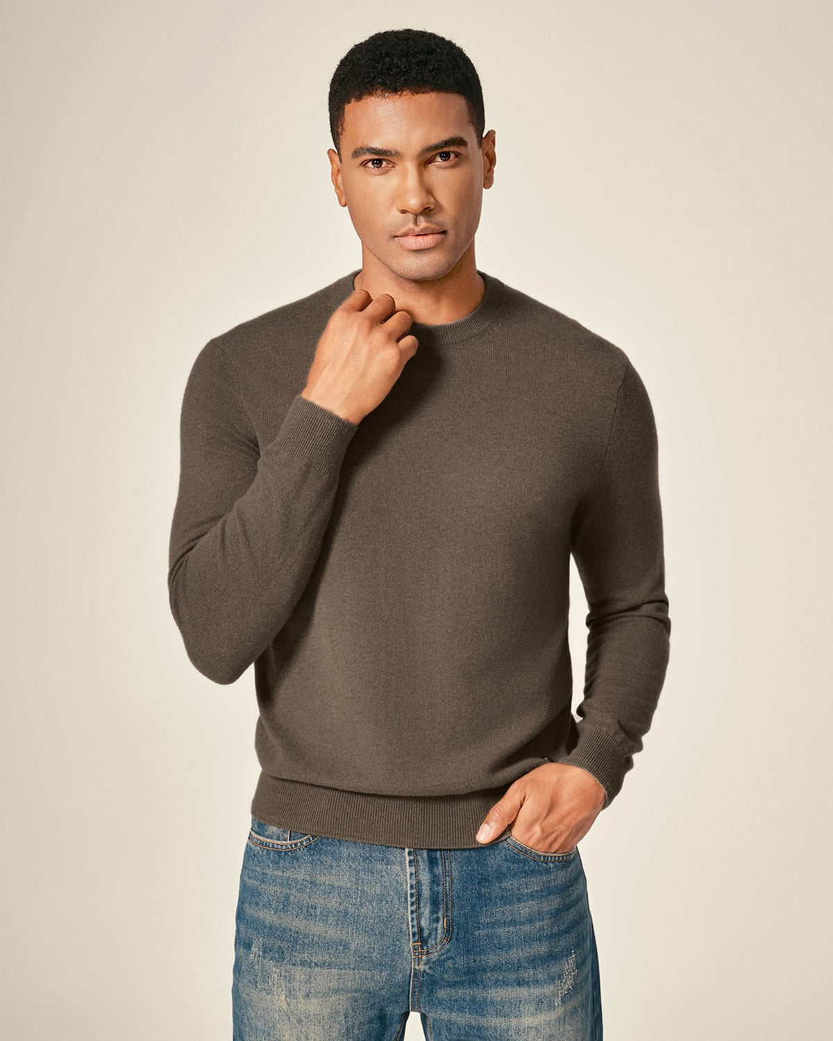 100% Luxe Cashmere Crew Neck Pullover Sweater