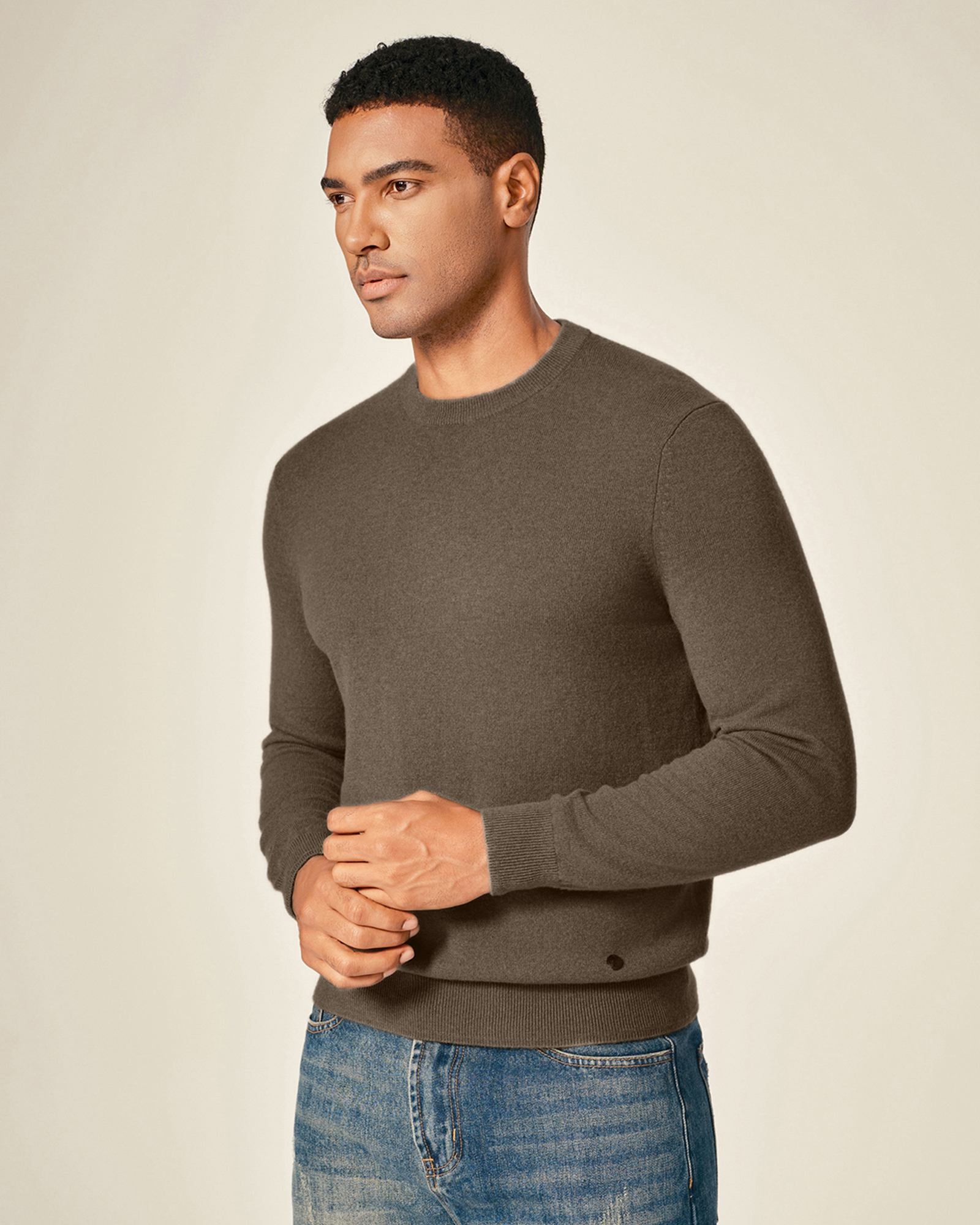 100% Luxe Cashmere Crew Neck Pullover Sweater