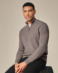 Men's Pure Cashmere Quarter Zip Sweater
