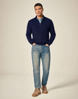 Men's Pure Cashmere Quarter Zip Sweater