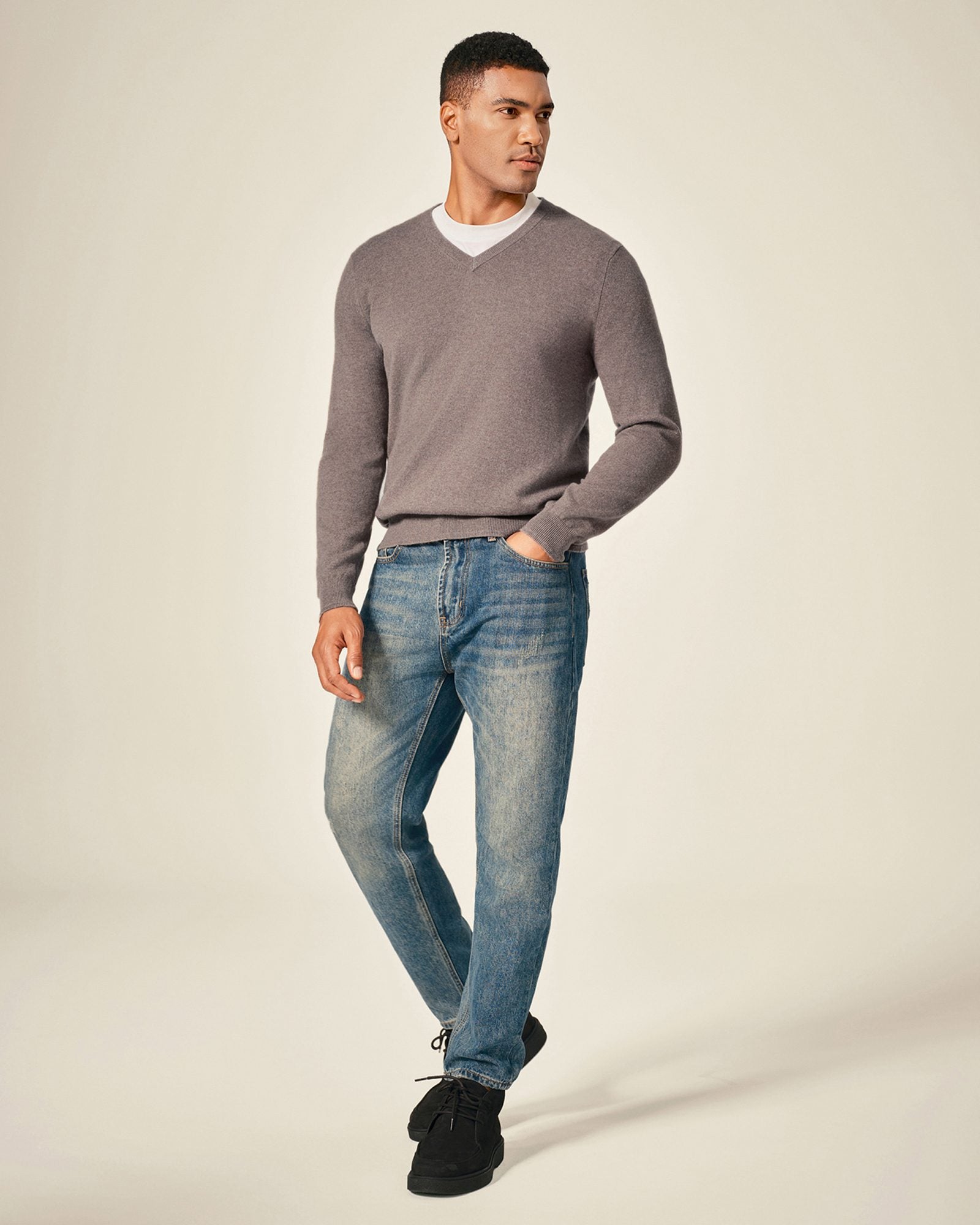 Classic Men's Cashmere V-Neck Pullover