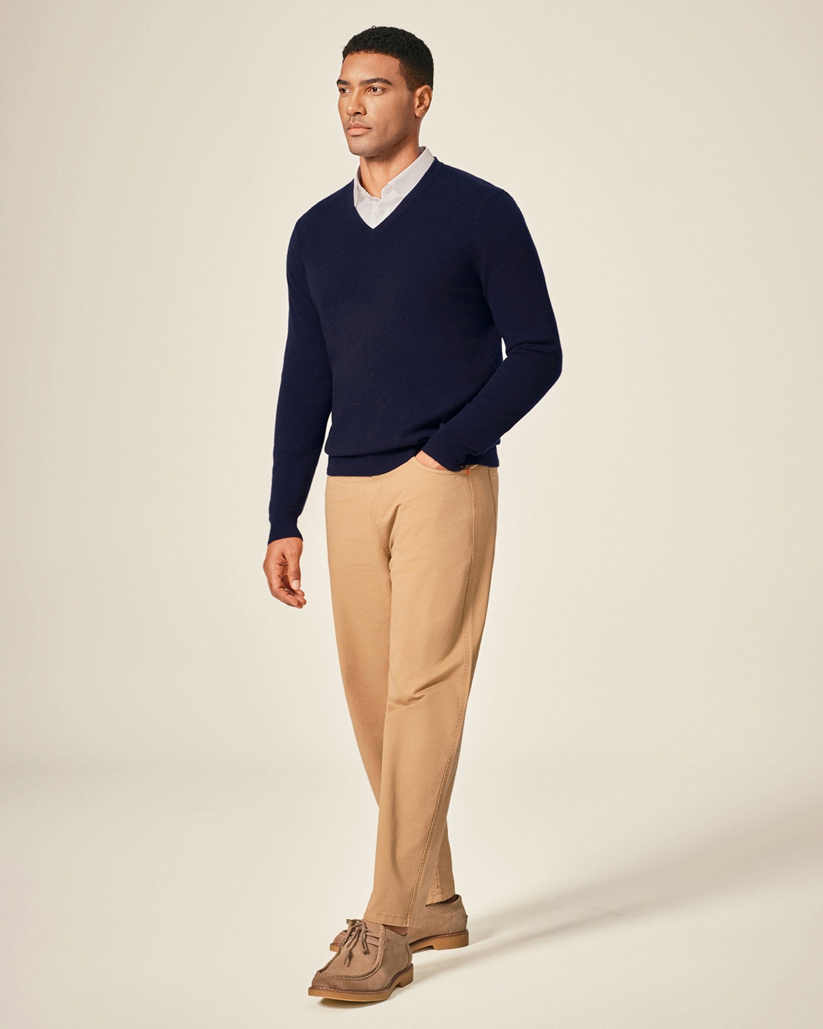Classic Men's Cashmere V-Neck Pullover