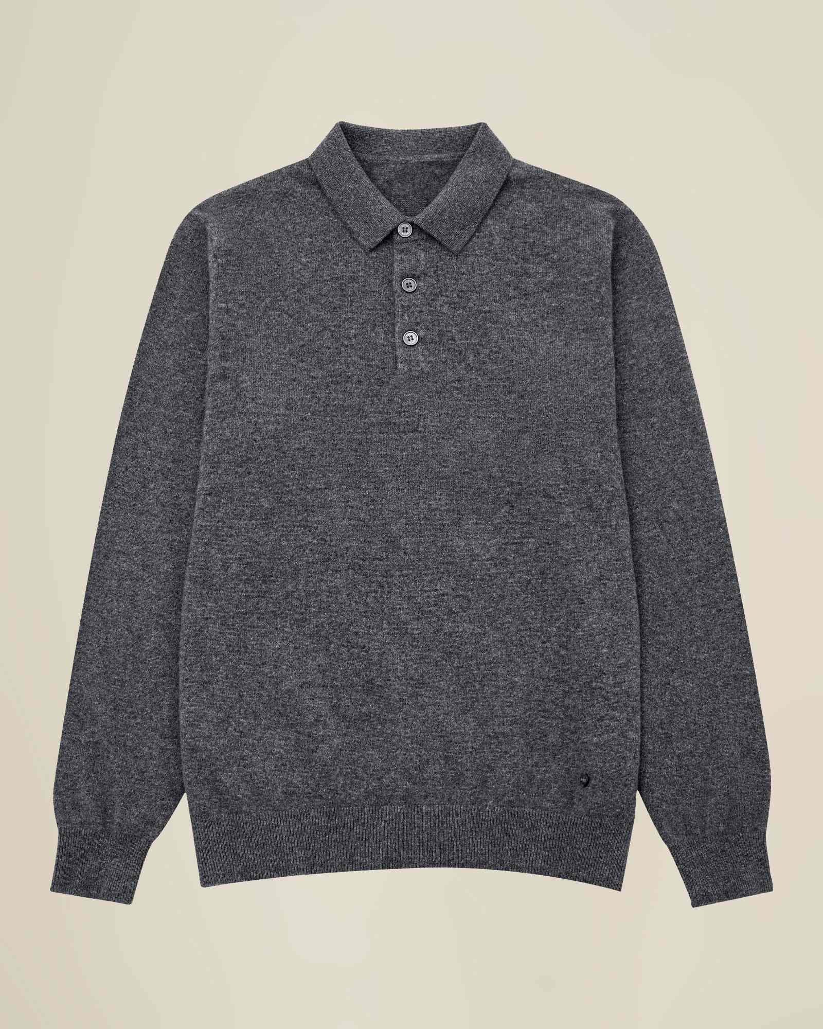 Men's 100% Cashmere Polo Sweater