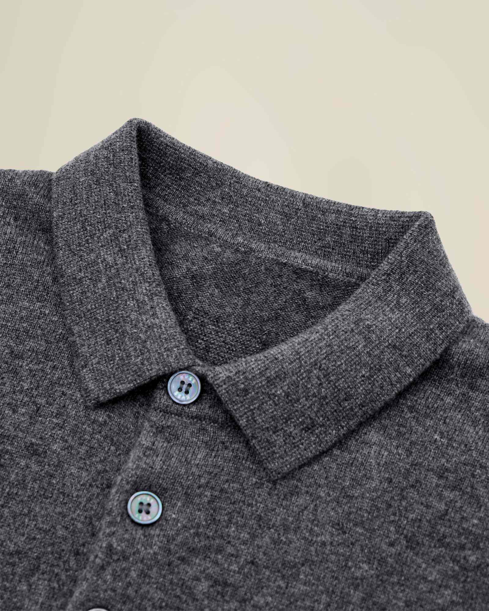 Men's 100% Cashmere Polo Sweater