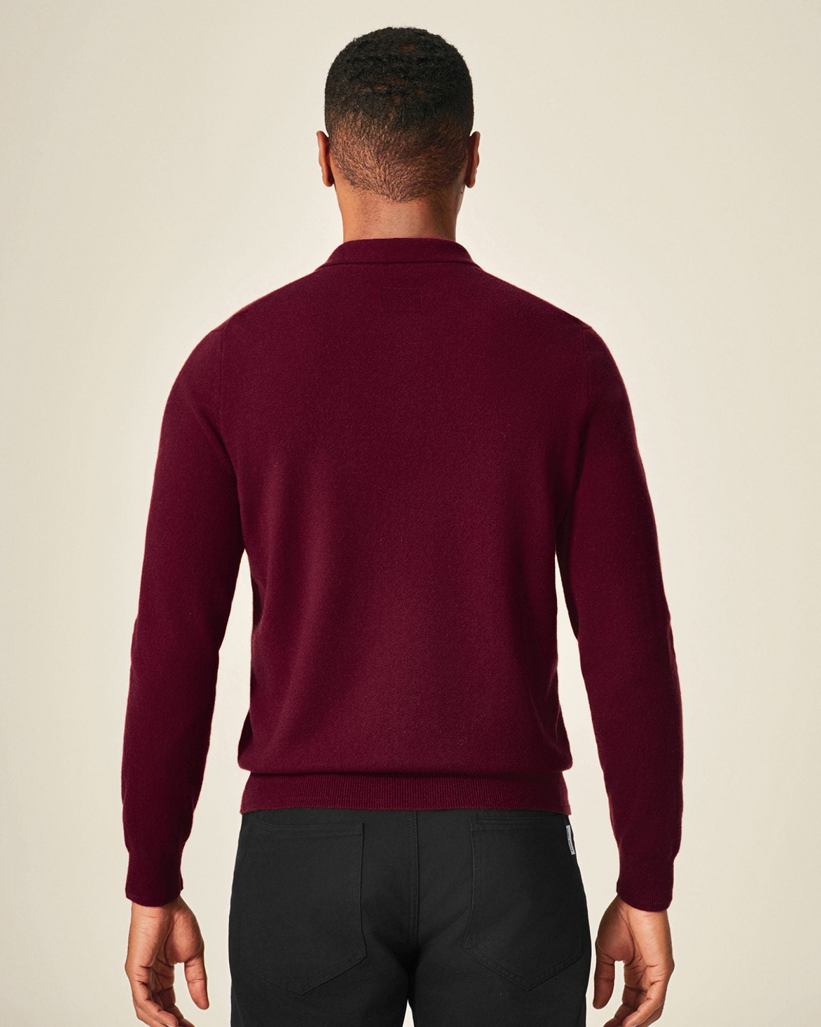 Men's 100% Cashmere Polo Sweater