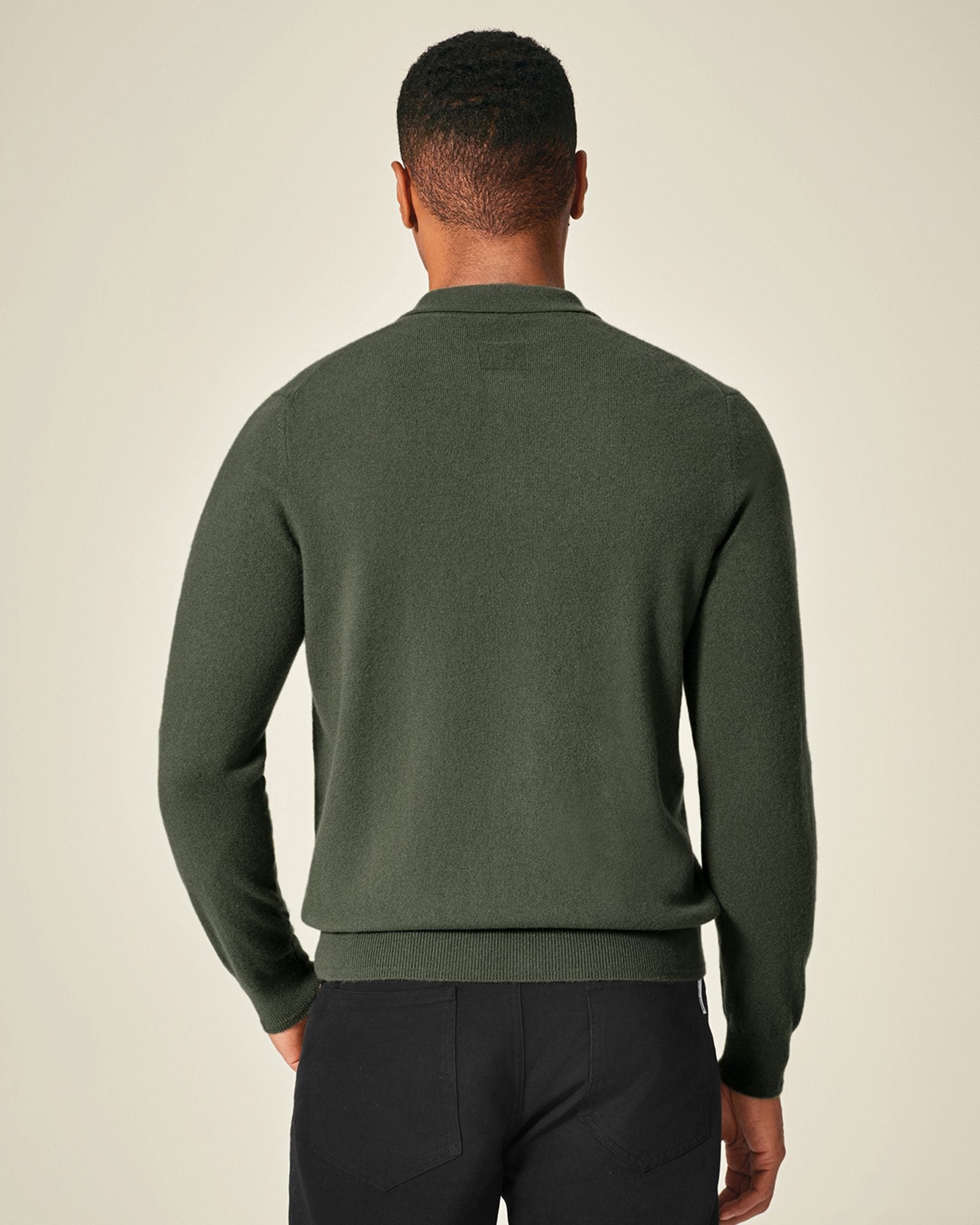 Men's 100% Cashmere Polo Sweater