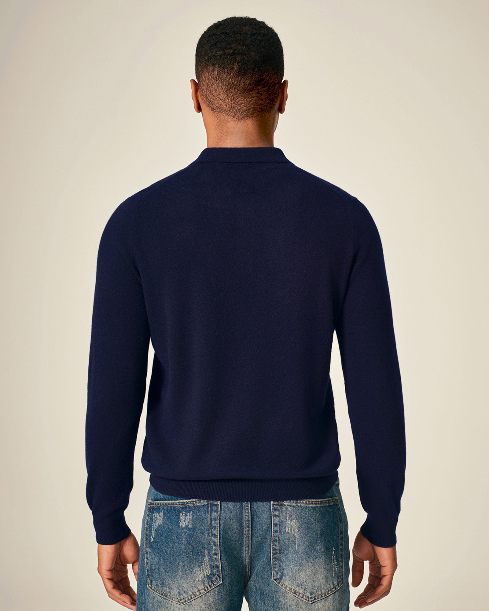 Men's 100% Cashmere Polo Sweater