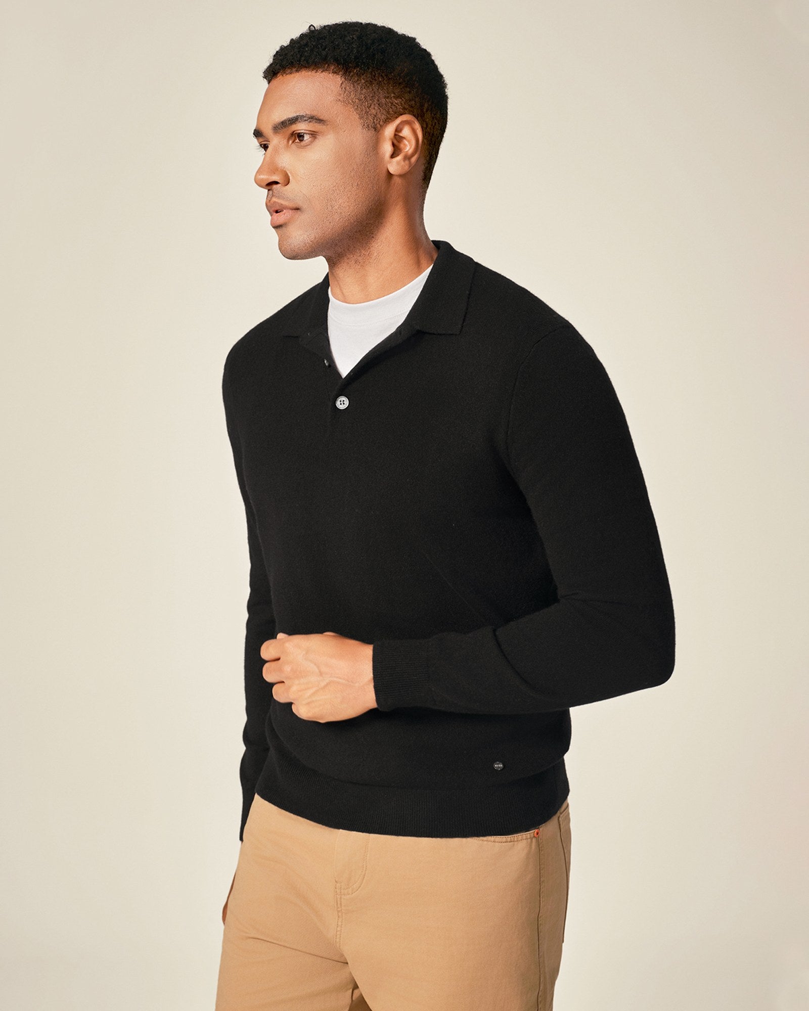 Men's 100% Cashmere Polo Sweater
