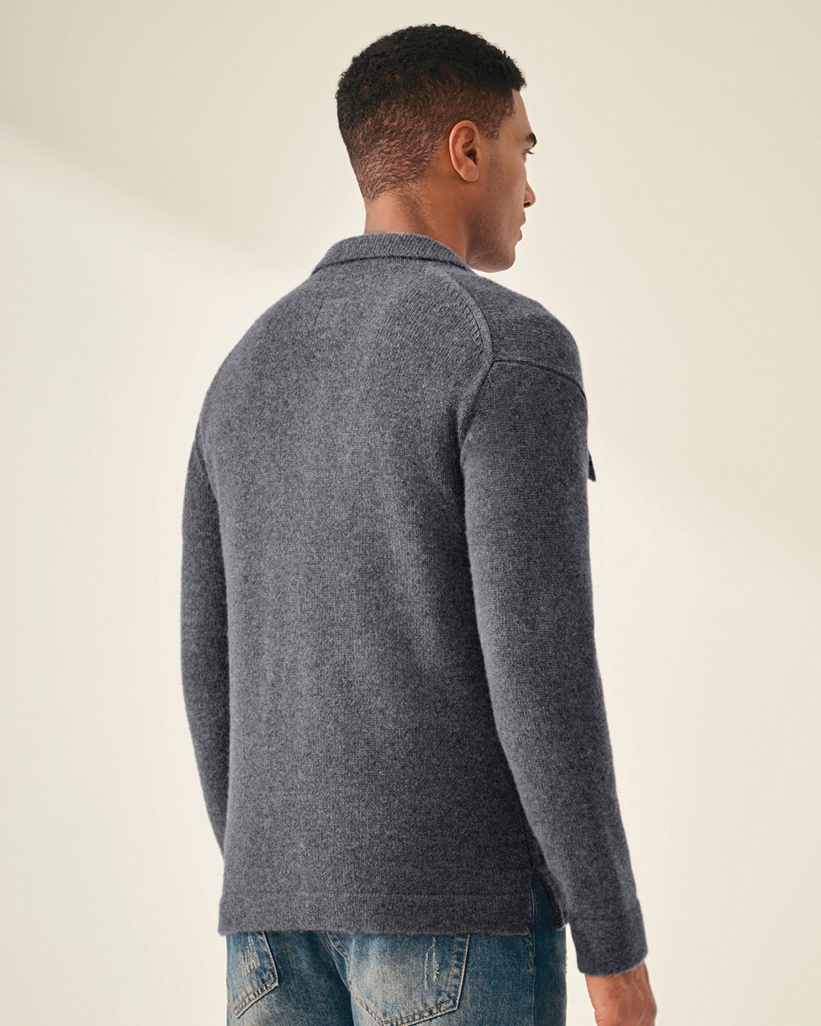 Men's 100% Pure Cashmere Knit Jacket