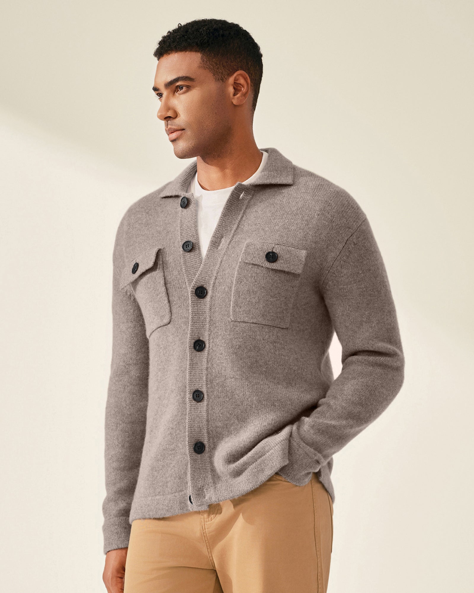 Men's 100% Pure Cashmere Knit Jacket