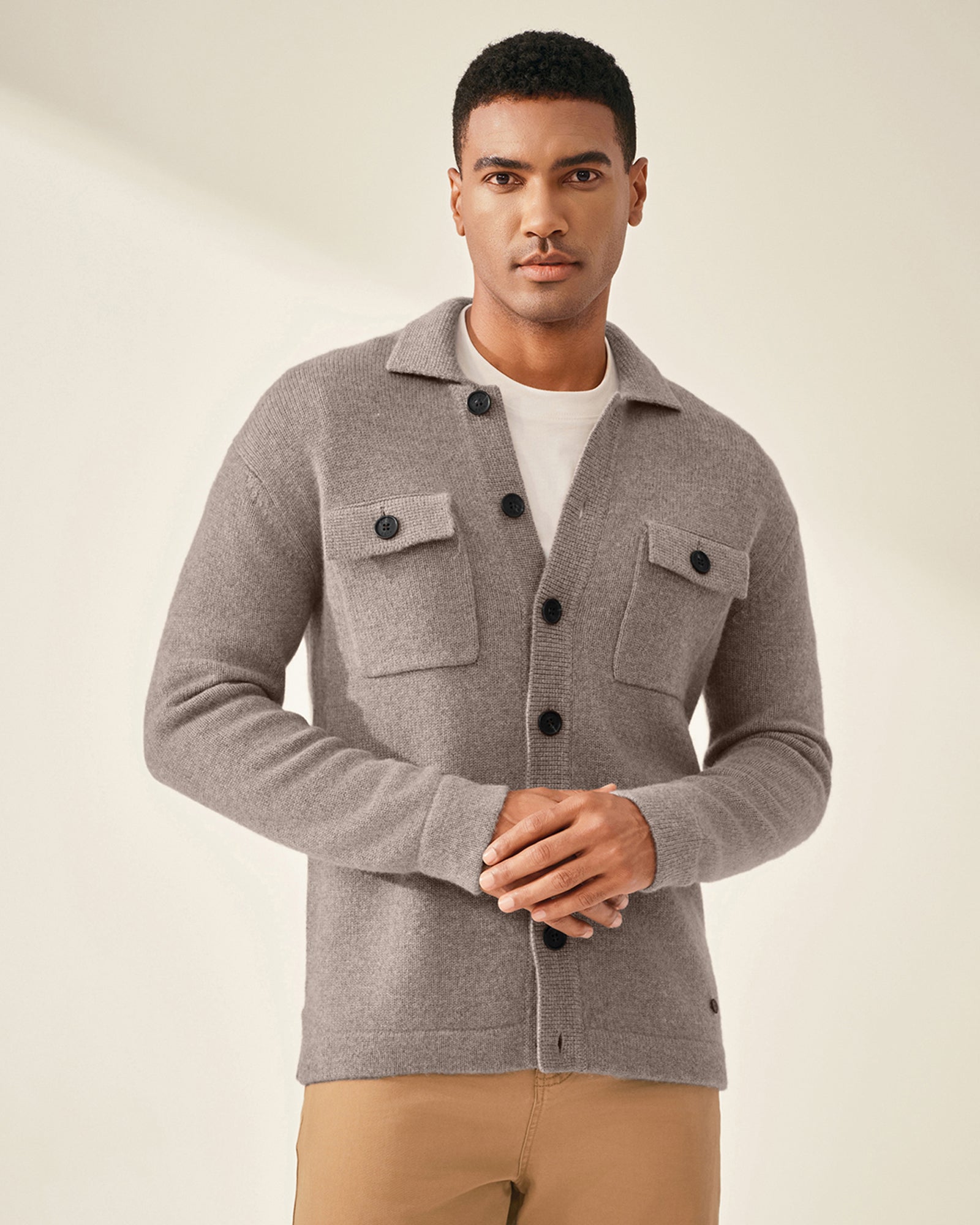 Men's 100% Pure Cashmere Knit Jacket