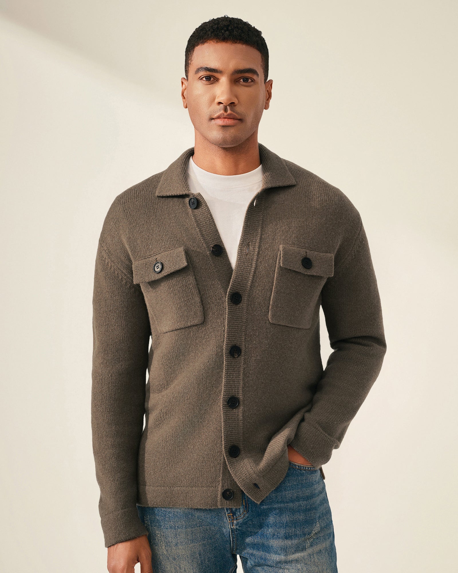 Men's 100% Pure Cashmere Knit Jacket