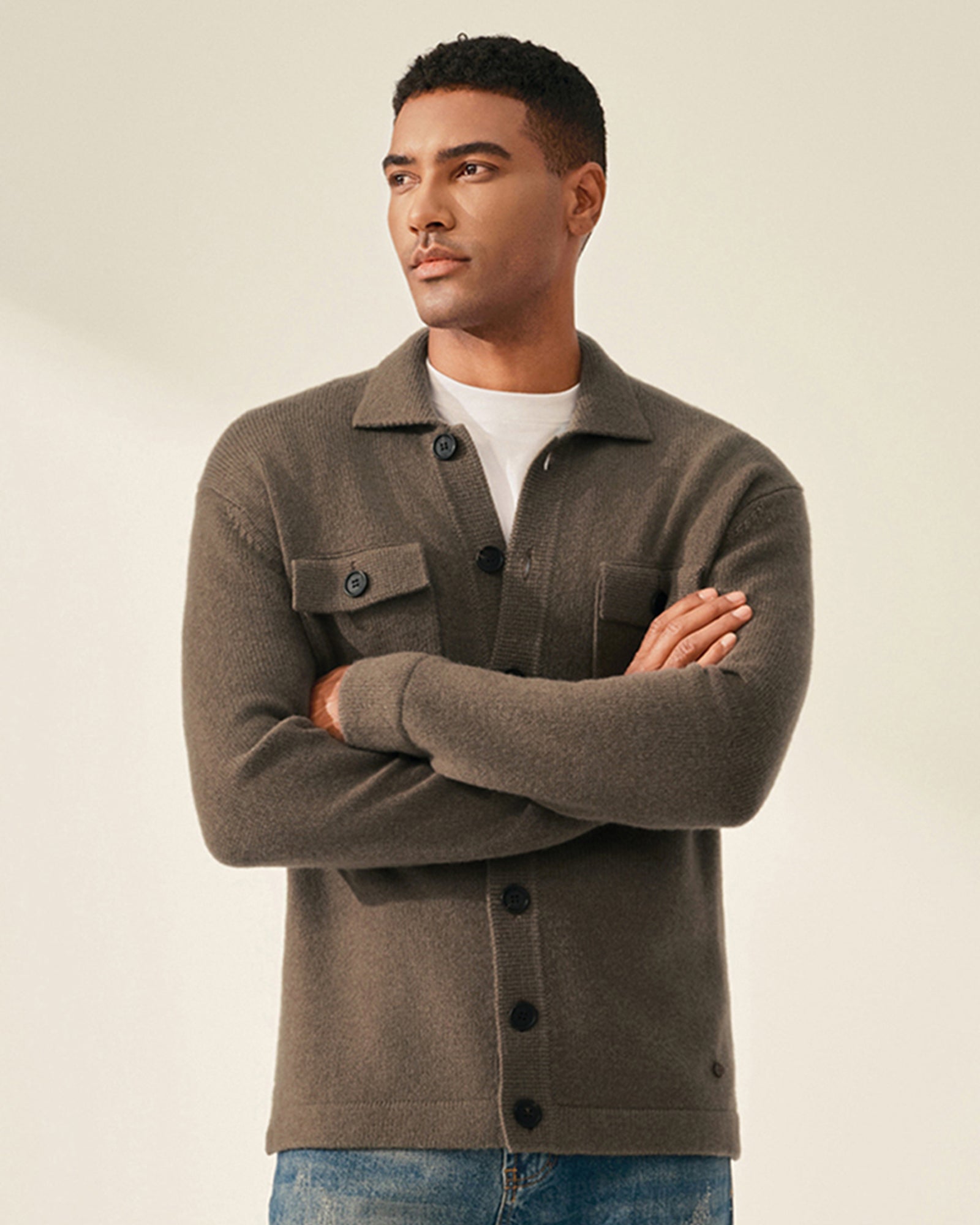 Men's 100% Pure Cashmere Knit Jacket