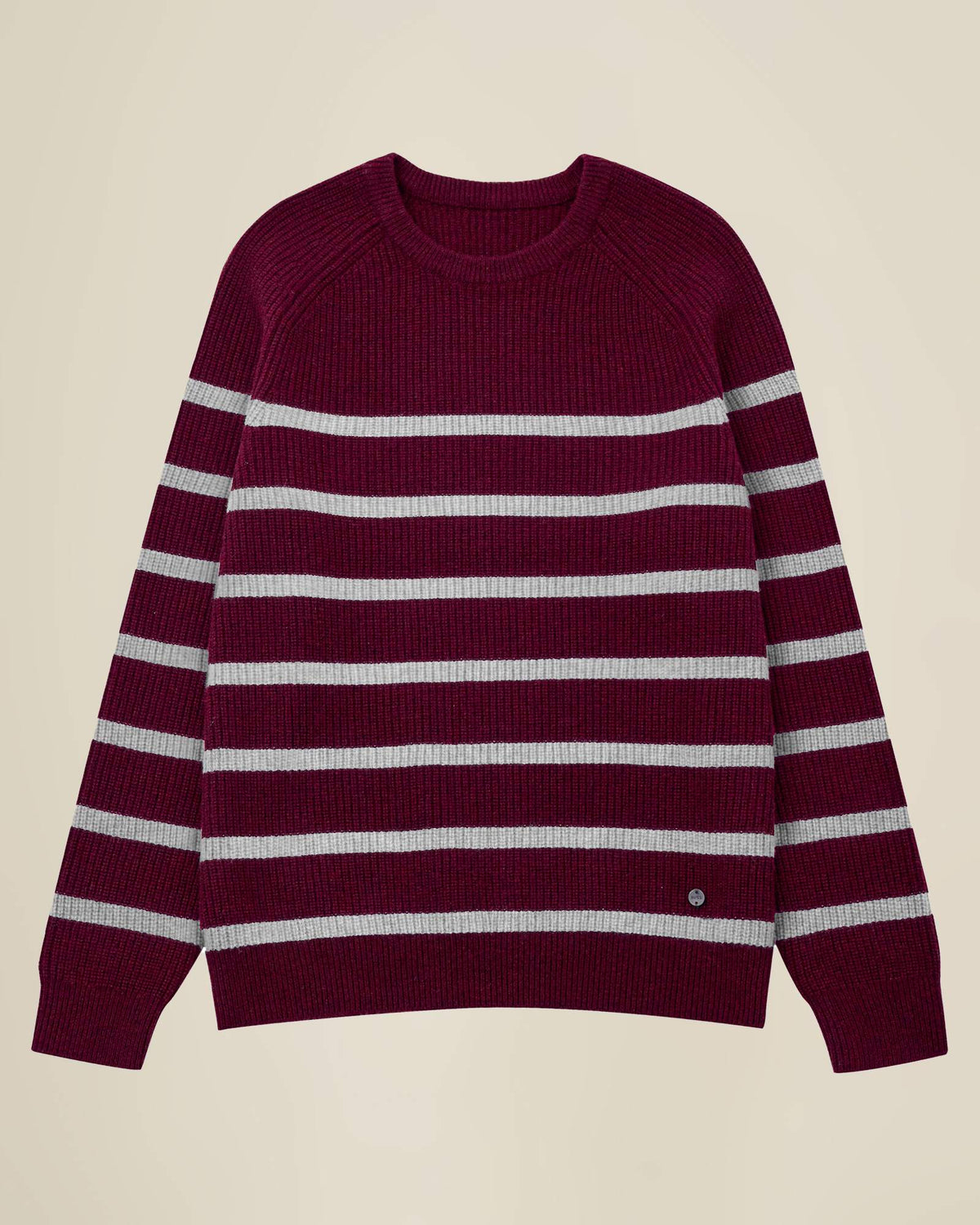 Classic 100% Cashmere Striped Crewneck Sweater