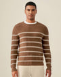 Classic 100% Cashmere Striped Crewneck Sweater