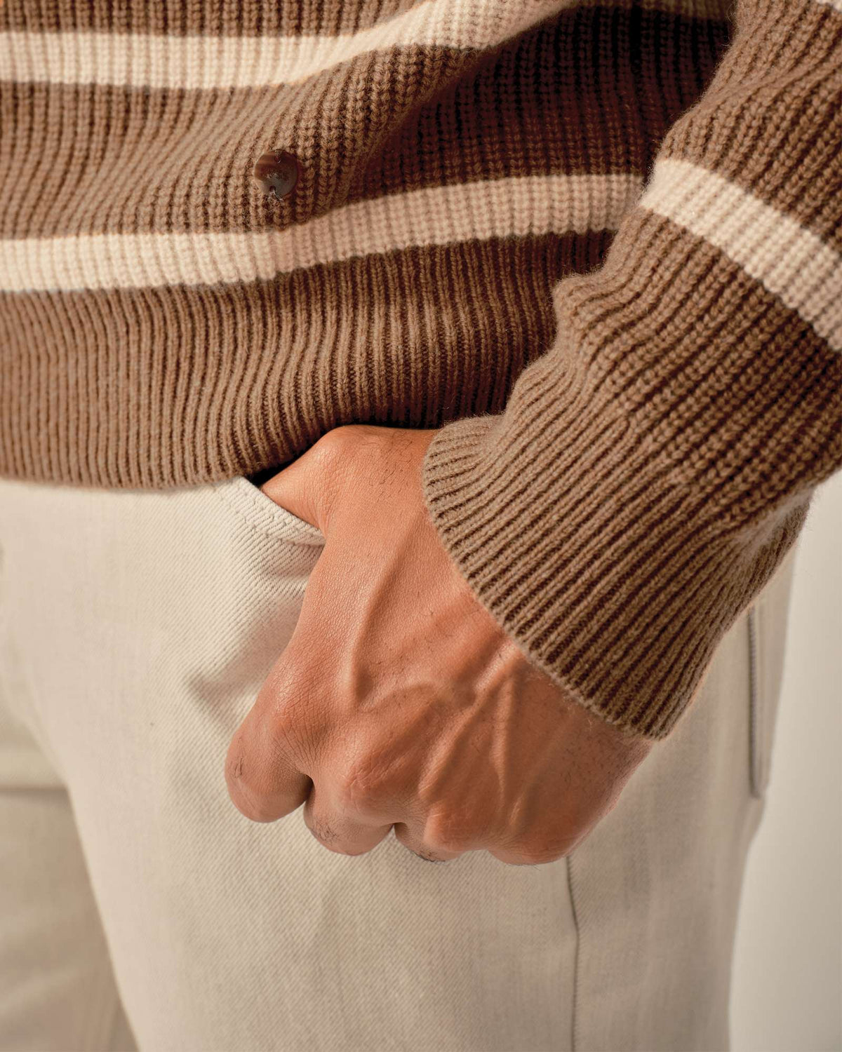 Classic 100% Cashmere Striped Crewneck Sweater