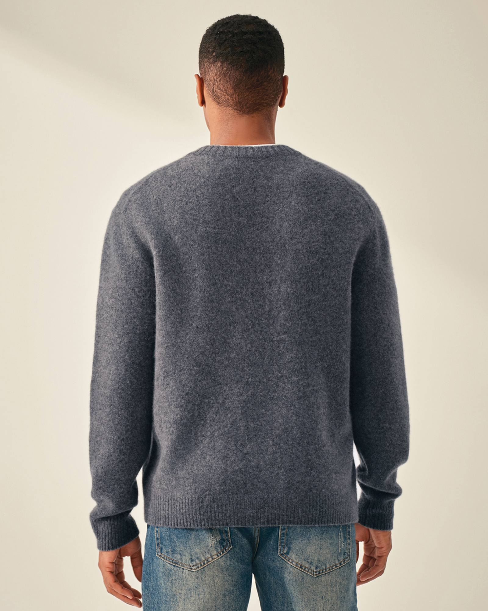 Heavy 100% Pure Cashmere Crew Neck Sweater
