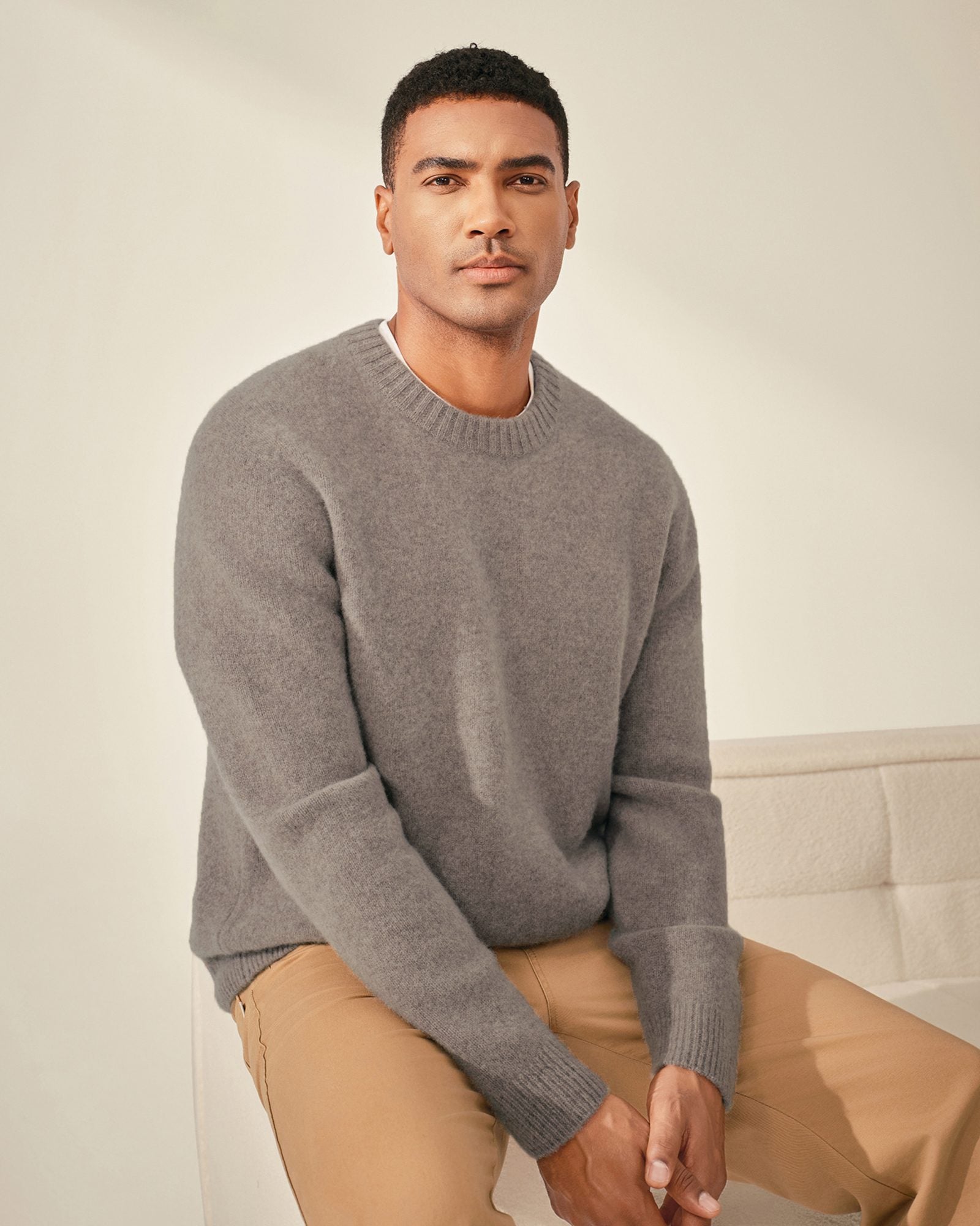Heavy 100% Pure Cashmere Crew Neck Sweater