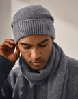 Classic Cashmere Beanie and Scarf Set for Men