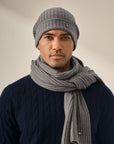 Men's Ribbed 100% Cashmere Beanie