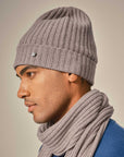 Men's Ribbed 100% Cashmere Beanie