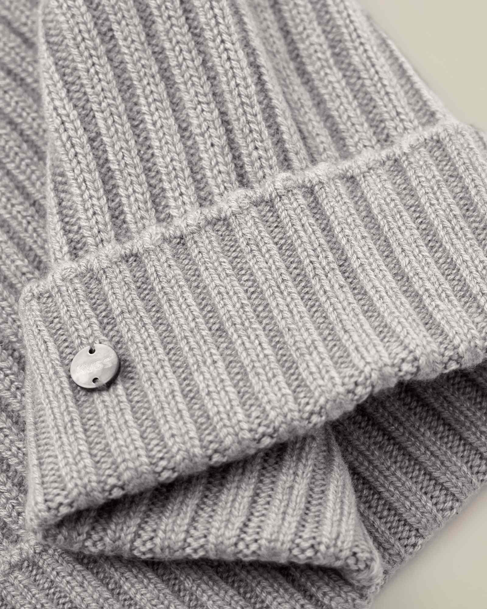 Men's Ribbed 100% Cashmere Beanie