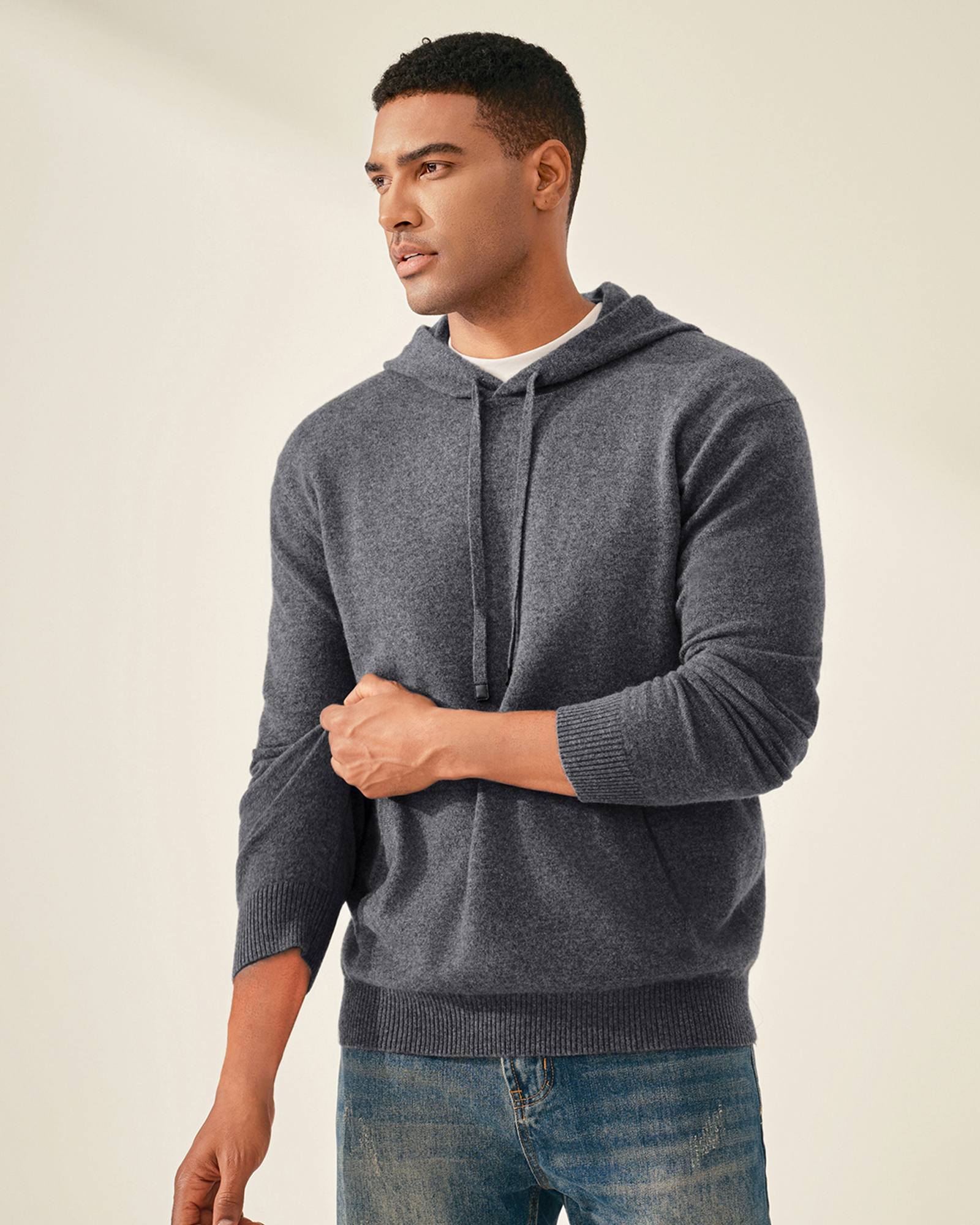 Men's 100% Pure Cashmere Pullover Hoodie