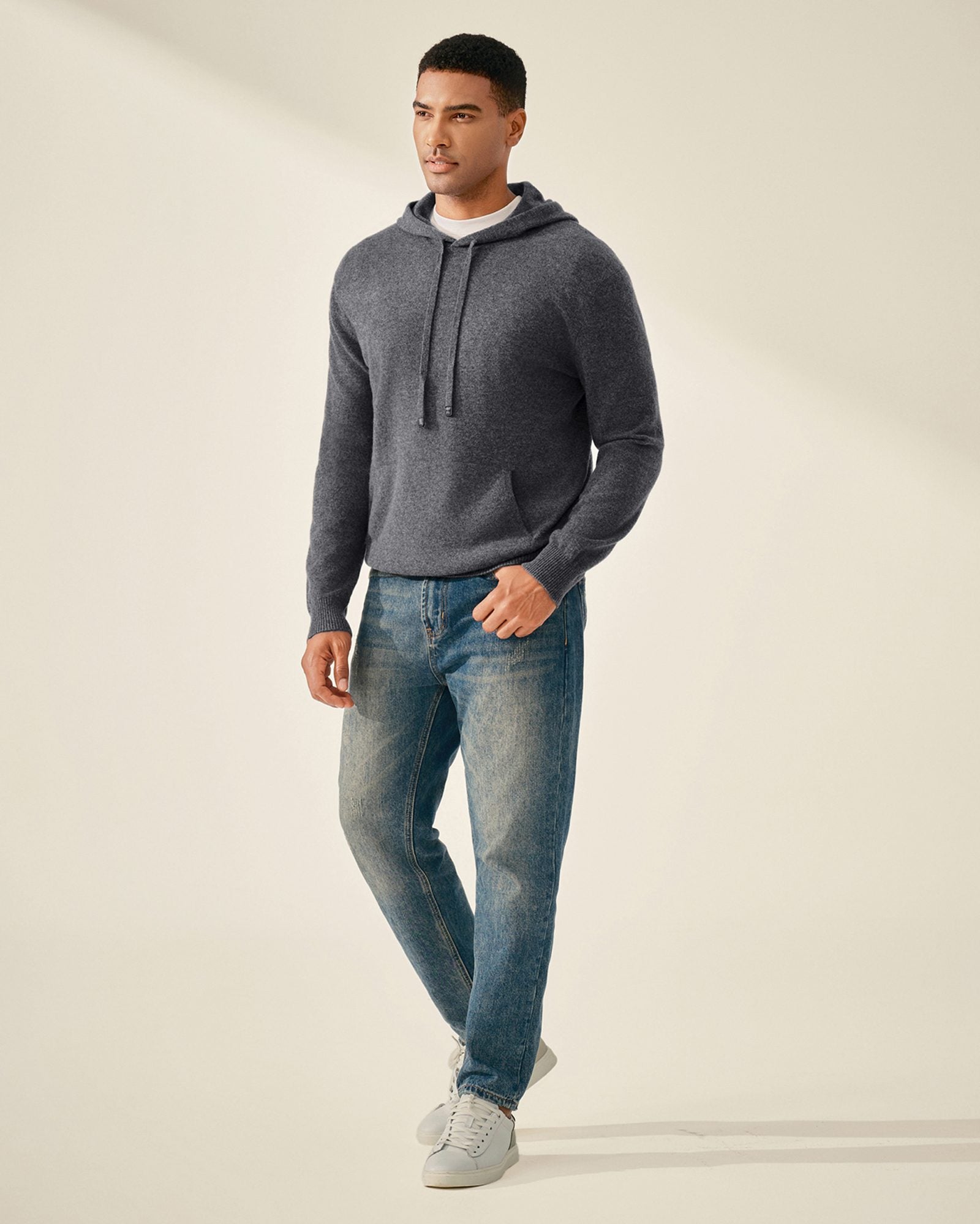 Men's 100% Pure Cashmere Pullover Hoodie