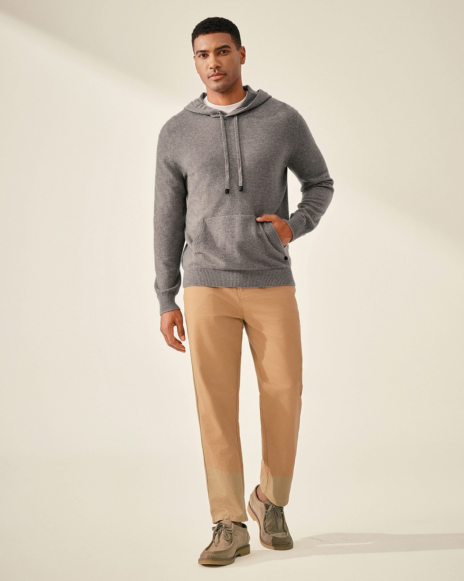 Men's 100% Pure Cashmere Pullover Hoodie