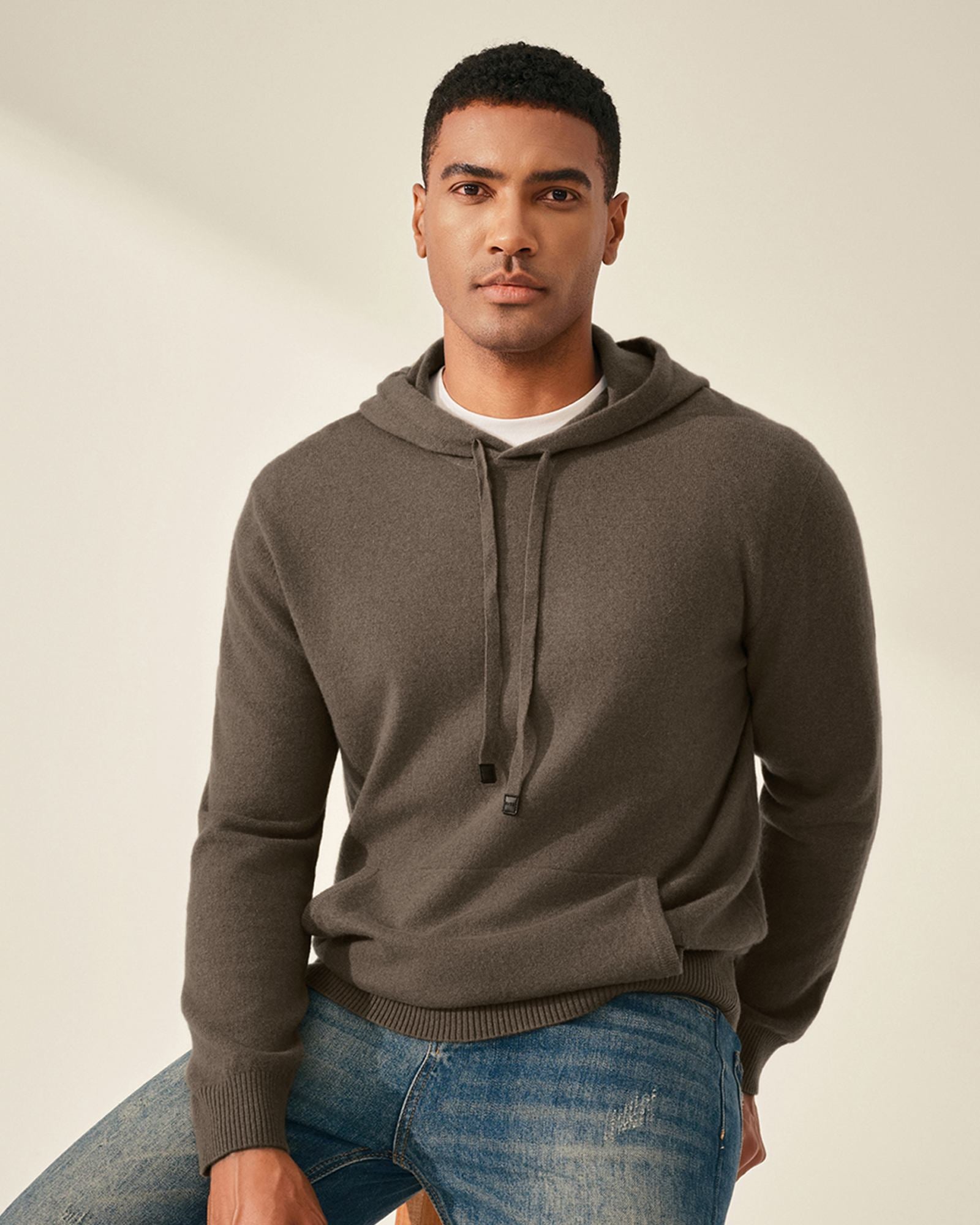 Men's 100% Pure Cashmere Pullover Hoodie