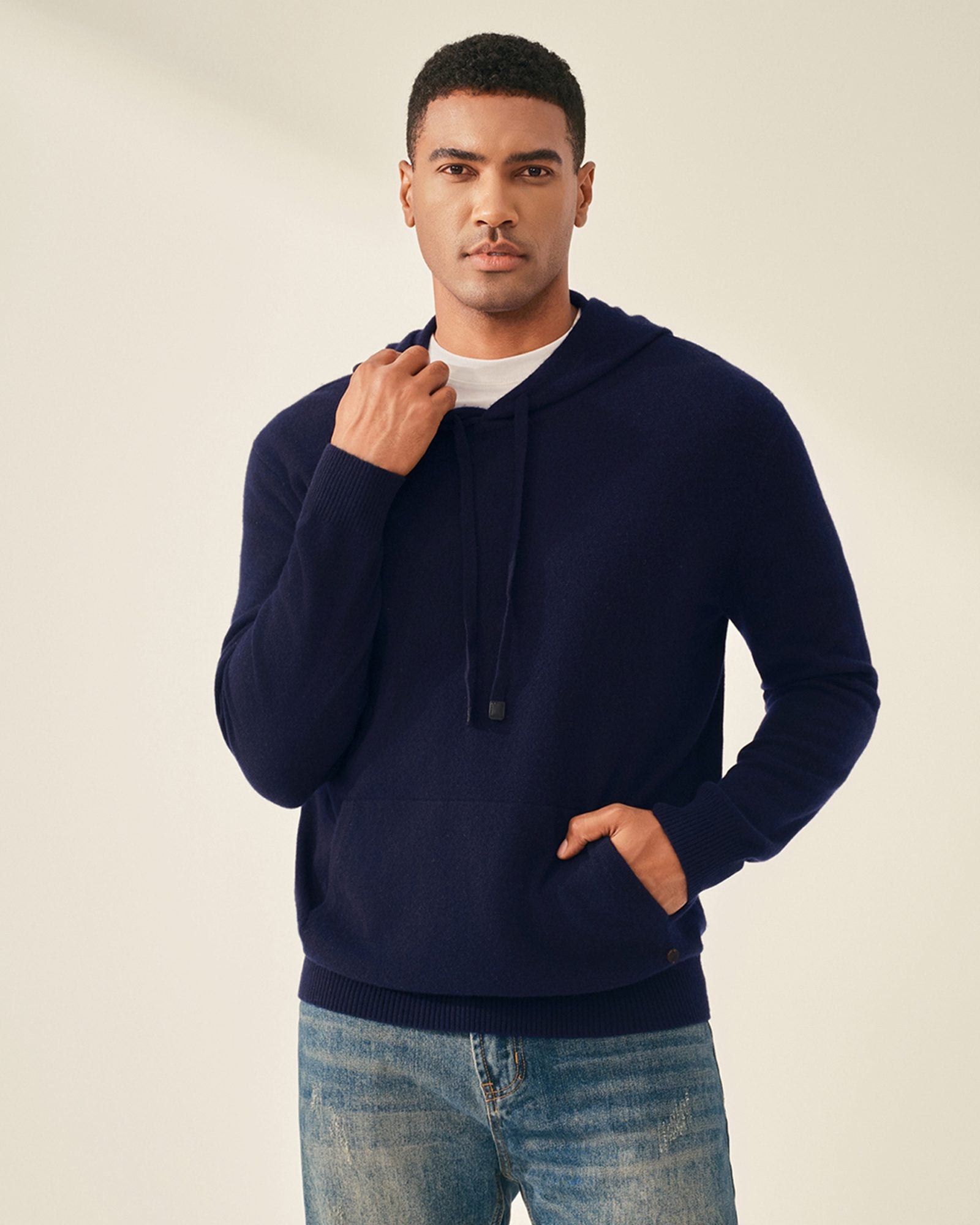 Men's 100% Pure Cashmere Pullover Hoodie