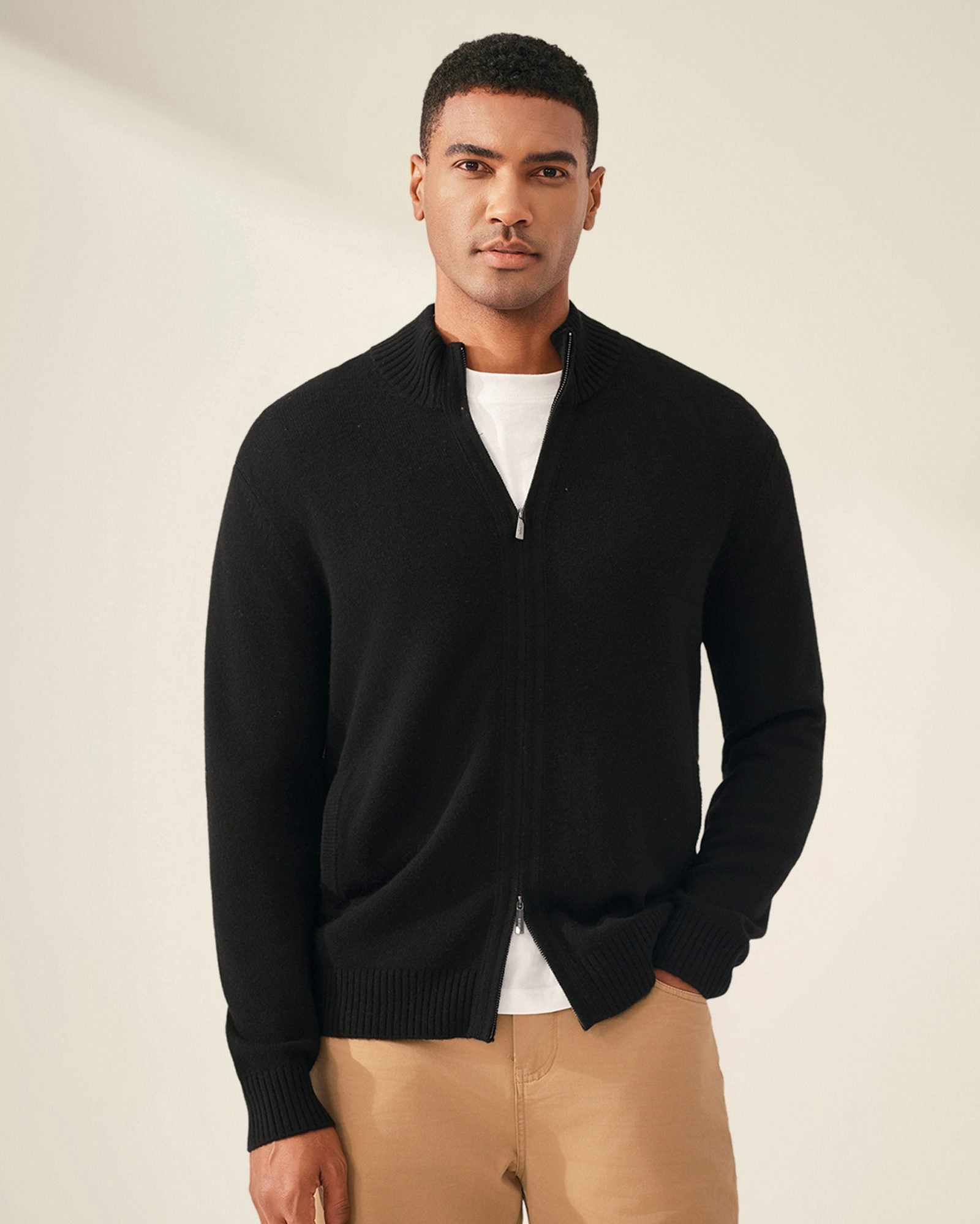 Men’s 100% Cashmere Full Zip Sweater